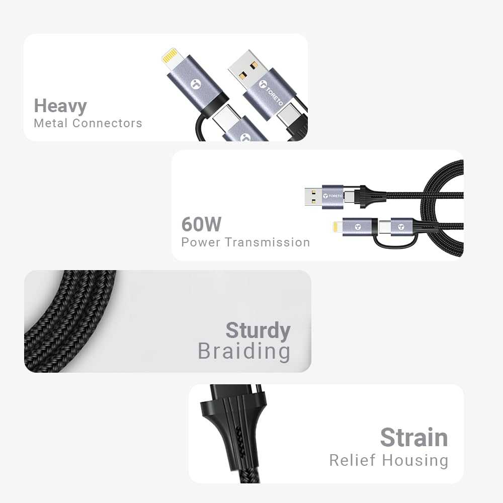 4-in-1 Multiple Port 240W Fast Charging Cable