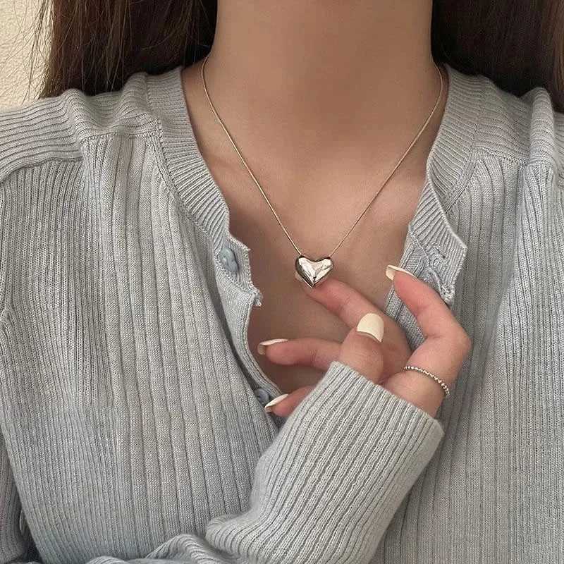 Magnetic Heart Silver Pendant